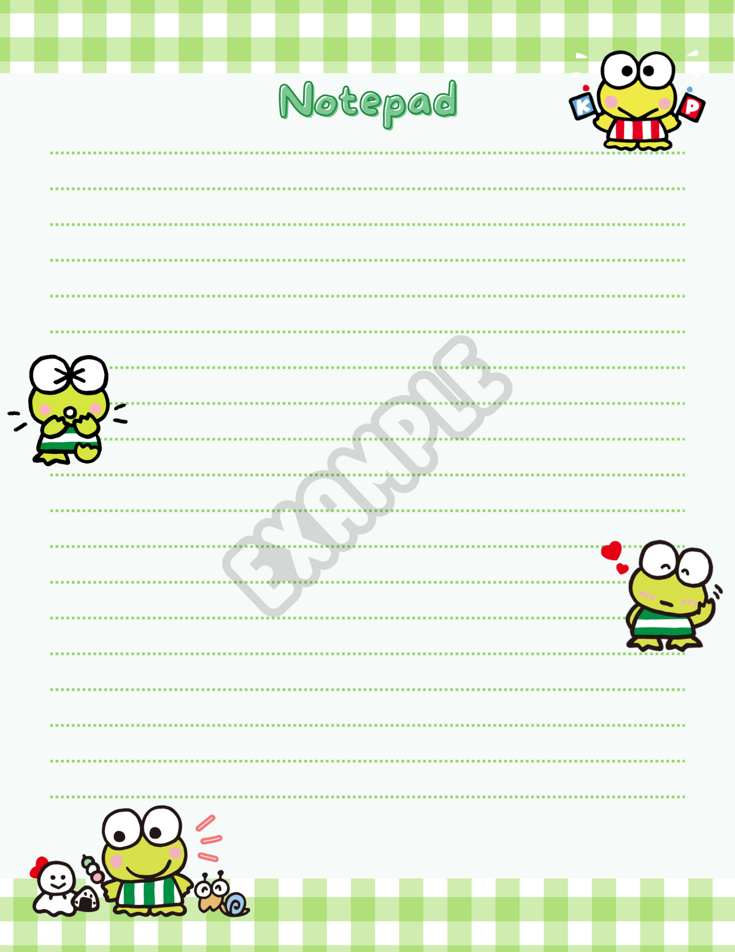 Keroppi Notepad
