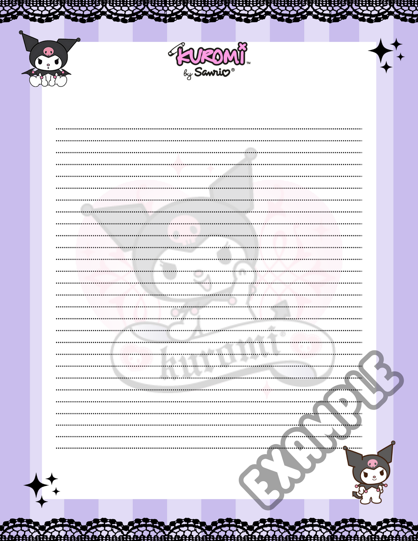 Kuromi Stripes Notepad