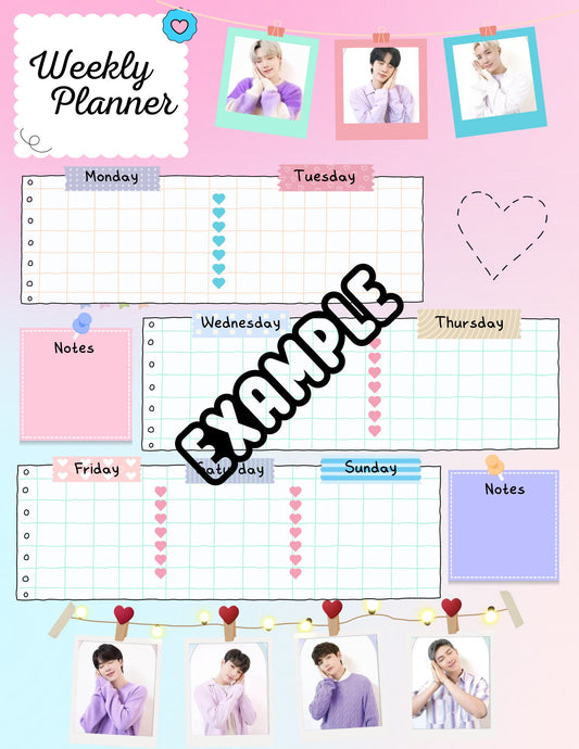 BTS Weekly Planner Pink