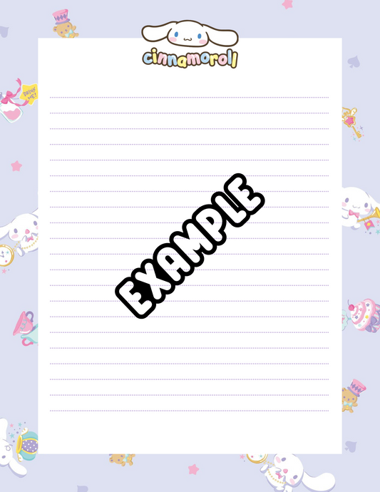 Cinnamoroll Notepad Purple