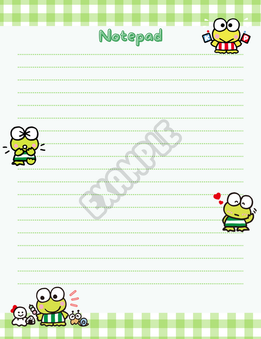 Keroppi Notepad