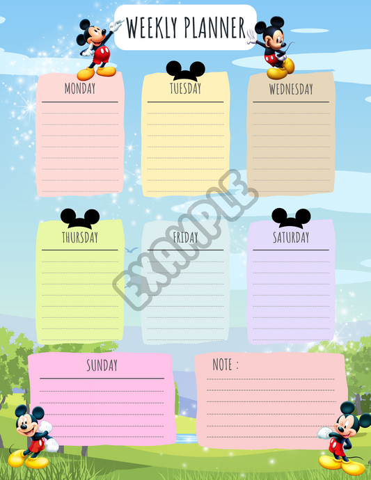Mickey Mouse Weekly Planner